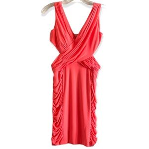 HAILEY LOGAN BY ADRIANNE PAPELL PINK CUT OUT BODYCON MINI DRESS